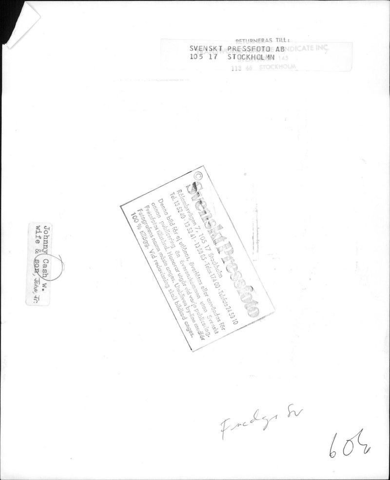 Johnny Cash along with his wife and son - Vintage Photograph