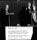Hafez al-Assad and Bill Clinton speaks during a joint press conference in Geneva - Vintage Photograph