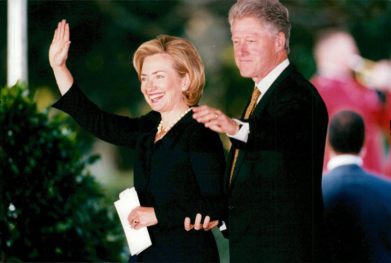 Bill and Hillary Clinton at the Democratic National Committee dinner party - Vintage Photograph