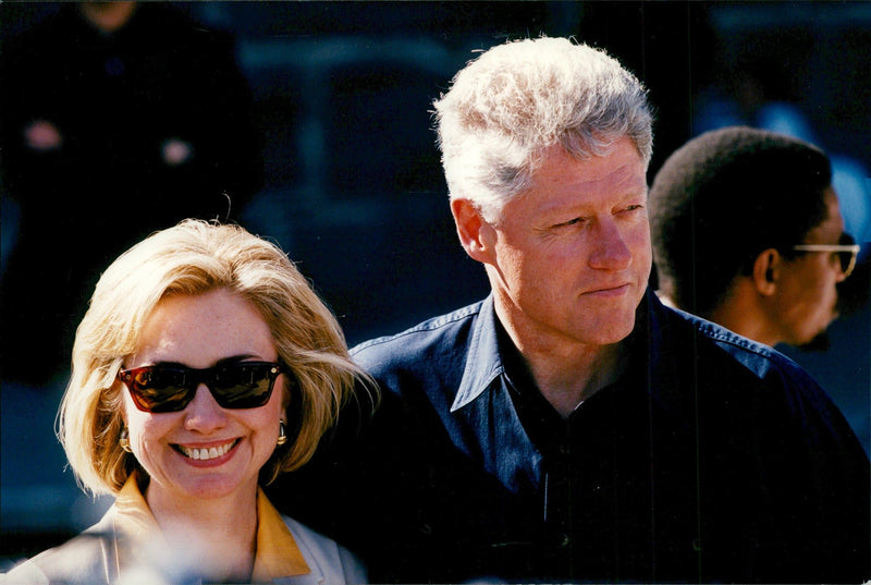 President Bill Clinton and his wife Hillary Clinton - Vintage Photograph