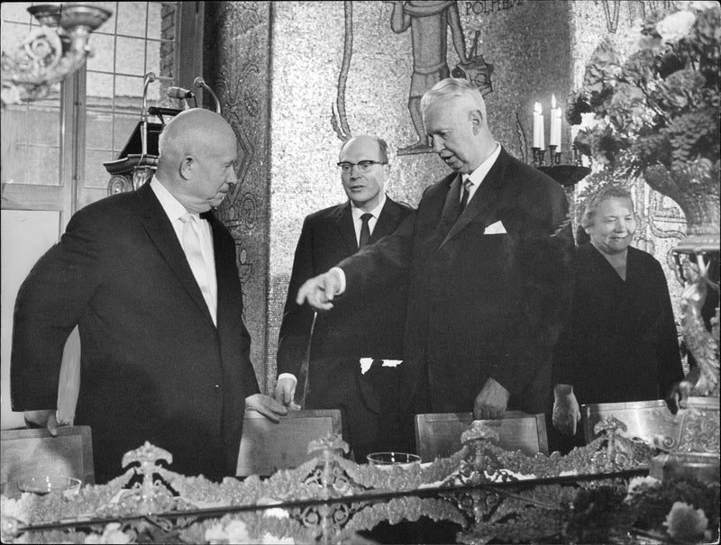 Politicians Nikita Khrushchev, together with the city council chairman. Anderson - Vintage Photograph