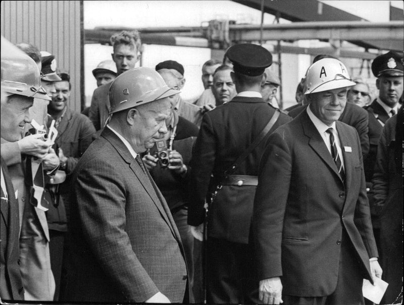 Politicians Nikita Khrushchev visiting Oxelosund - Vintage Photograph