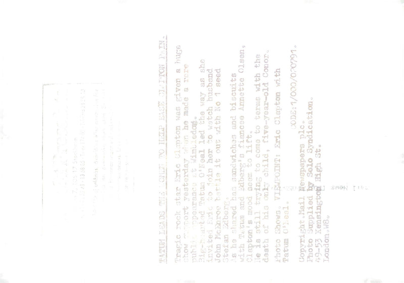 Eric Clapton along with Tatum O'Neil at Wimbledon - Vintage Photograph