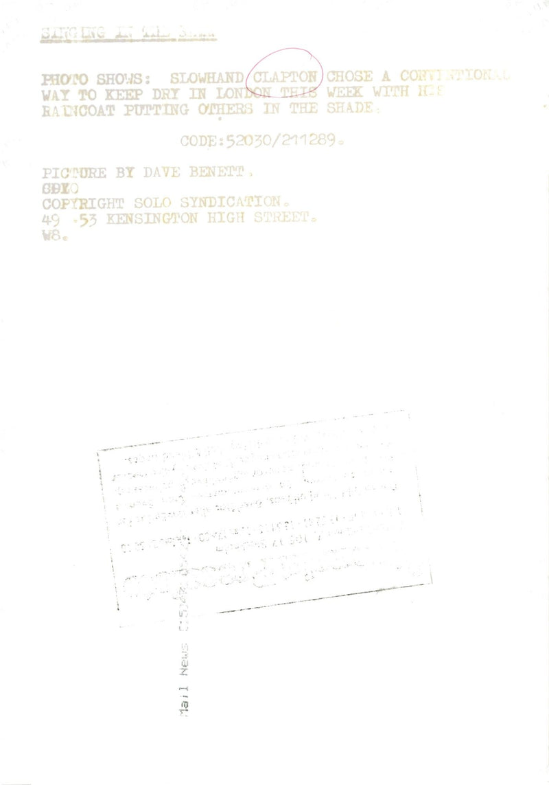 Eric Clapton in a long purple gown - Vintage Photograph