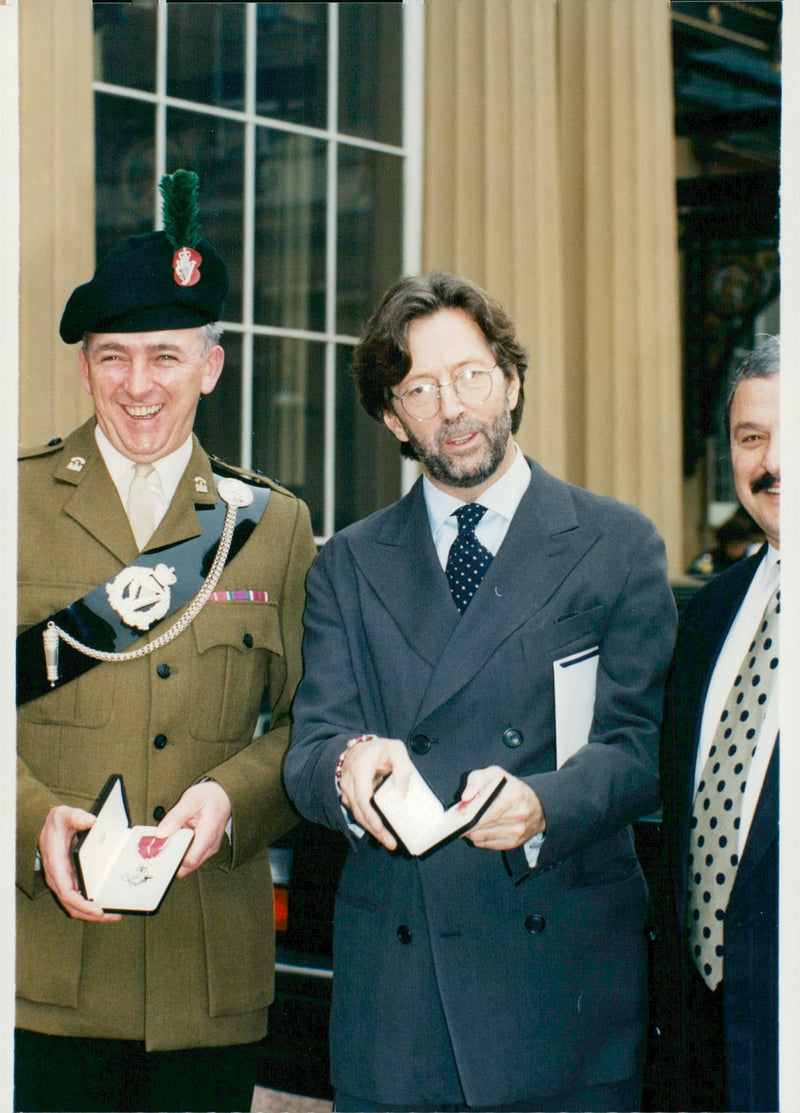 Eric Clapton with his OBE - Vintage Photograph