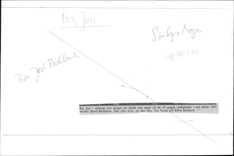 The rock band Bon Jovi - Vintage Photograph