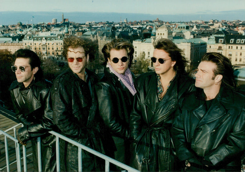 The rock band Bon Jovi at the Hotel Strand's roof - Vintage Photograph