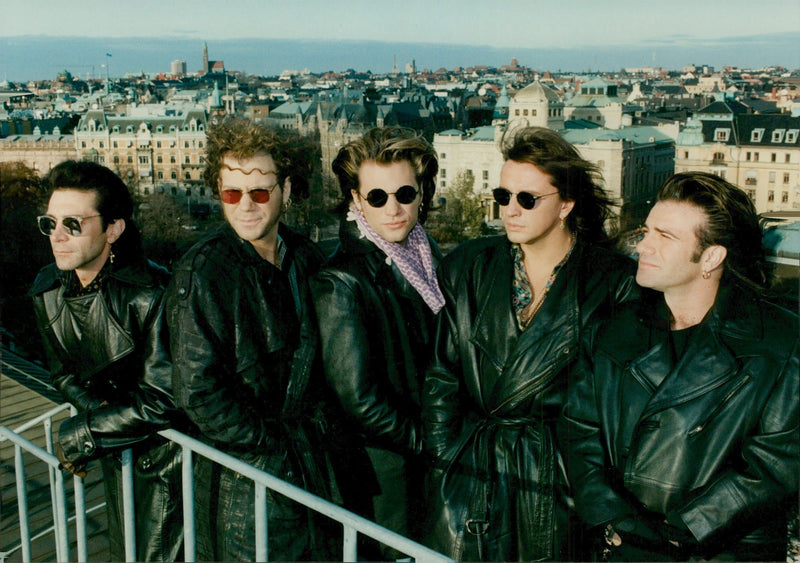The rock band Bon Jovi at the Hotel Strand's roof - Vintage Photograph