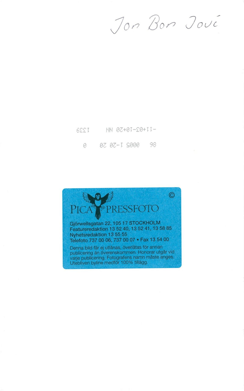 Jon Bon Jovi - Vintage Photograph