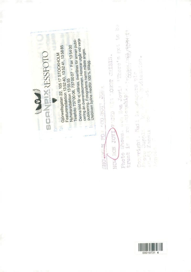 Jon Bon Jovi - Vintage Photograph