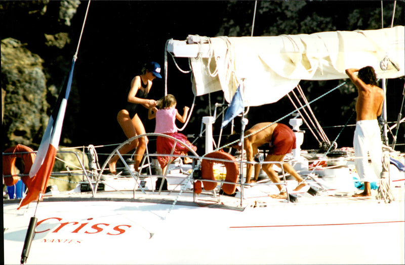 Princess Diana aboard a yacht - Vintage Photograph