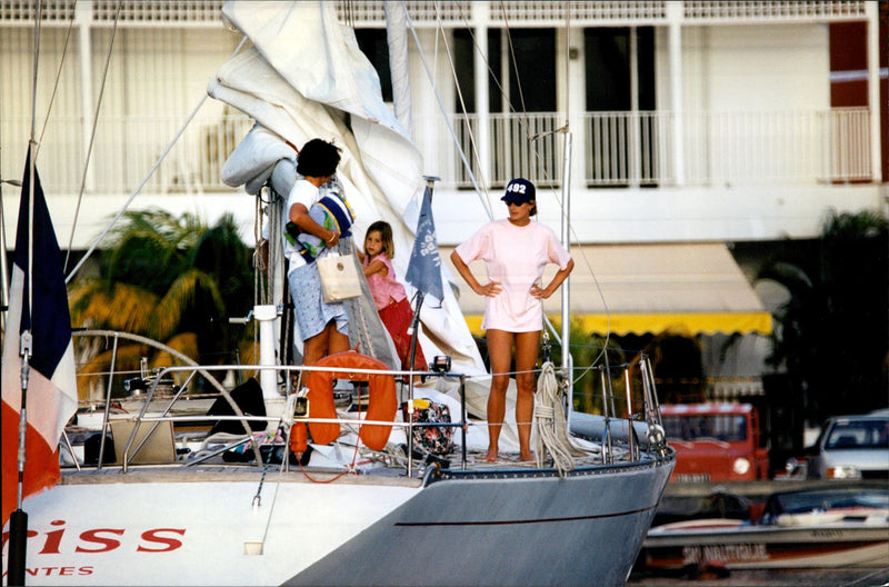 Princess Diana aboard a yacht - Vintage Photograph