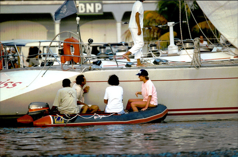 Princess Diana aboard a yacht - Vintage Photograph