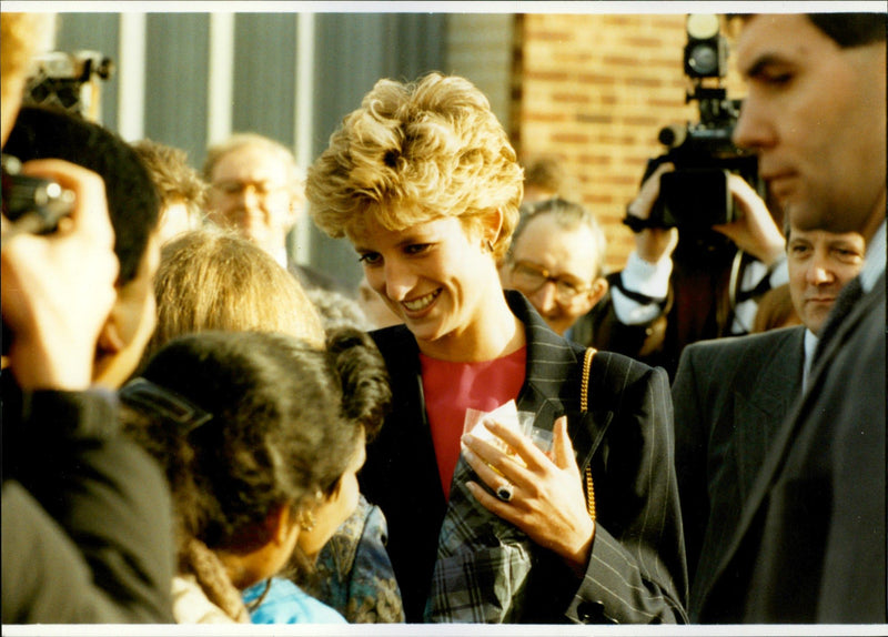 Princess Diana visits the British Red Cross International Aid - Vintage Photograph