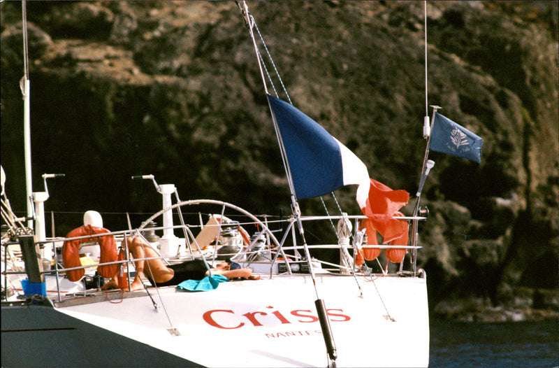 Princess Diana aboard a yacht - Vintage Photograph