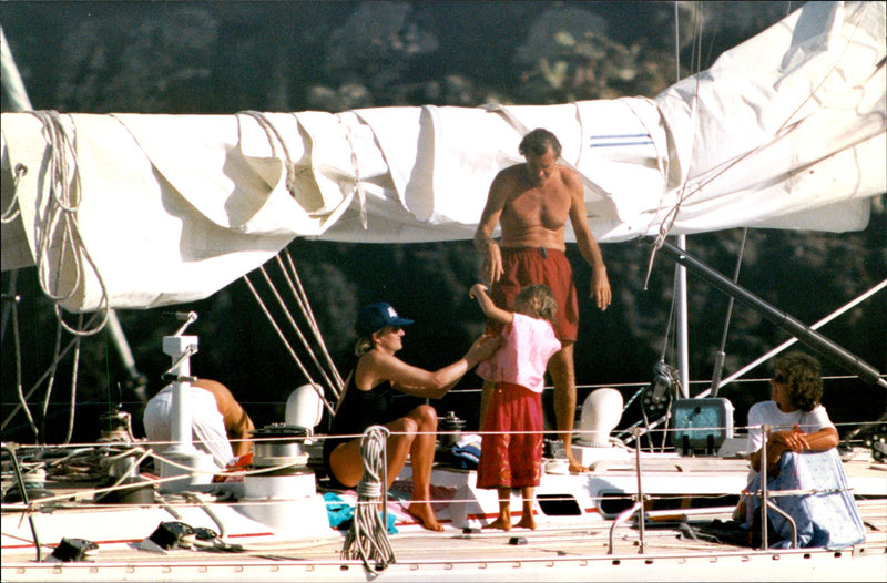 Princess Diana aboard a yacht - Vintage Photograph