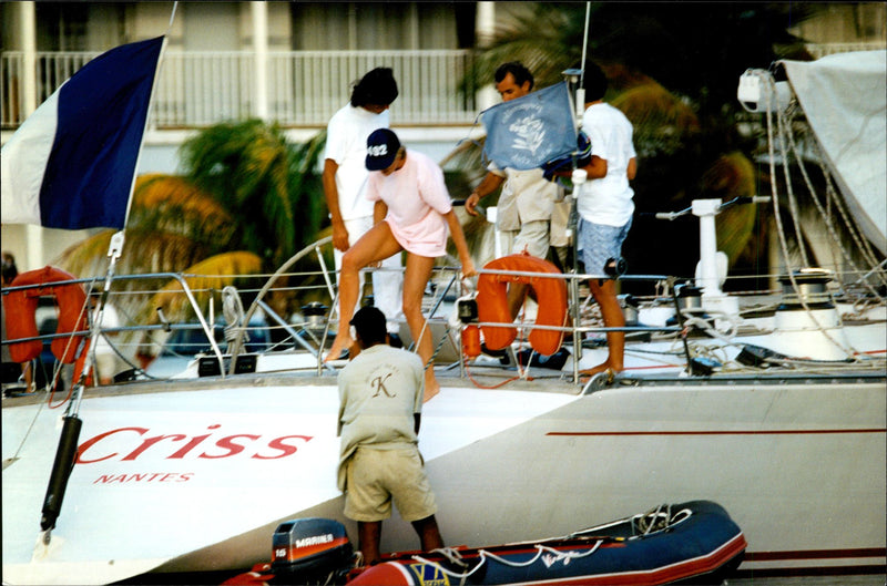 Princess Diana aboard a yacht - Vintage Photograph