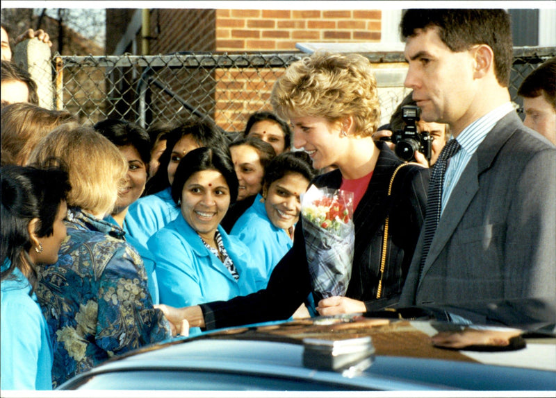 Princess Diana visiting a charity event - Vintage Photograph