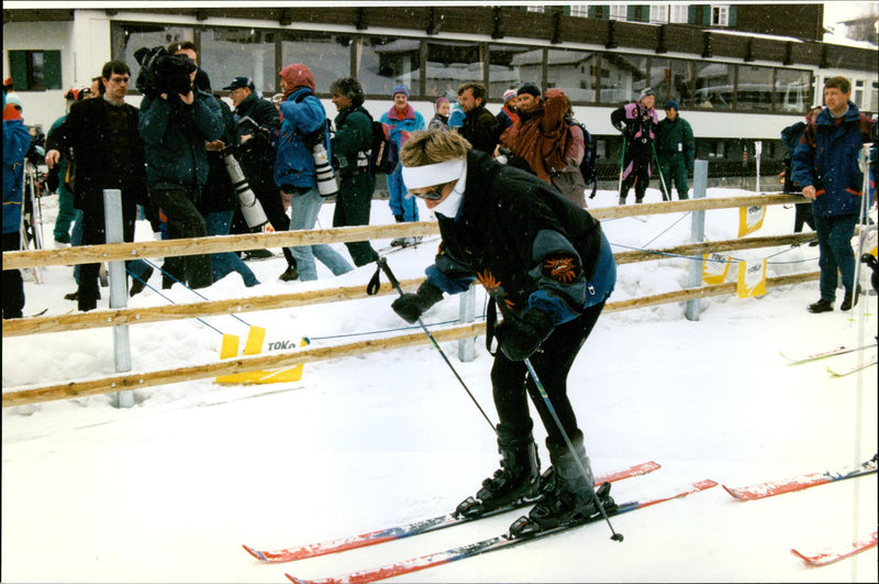 Princess Diana on a skiing holiday in Lech am Arlberg - Vintage Photograph