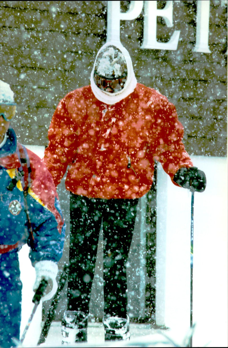 Princess Diana on a skiing holiday in Lech am Arlberg - Vintage Photograph