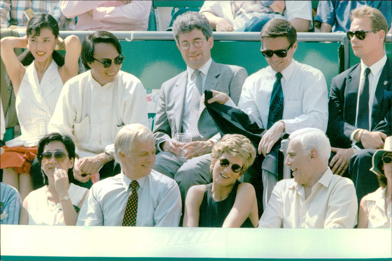 Princess Diana was in the audience at Salem Open tennis - Vintage Photograph