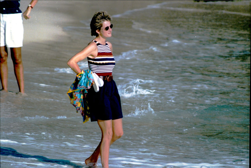 Princess Diana on vacation in Saint-BarthÃ©lemy - Vintage Photograph