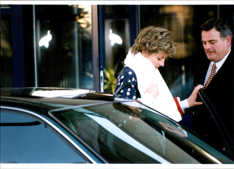 Princess Diana on the way home from the gym "The Chelsea Harbor Club" - Vintage Photograph