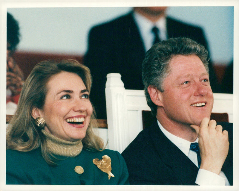 Hillary Clinton and her husband BIll Clinton - Vintage Photograph