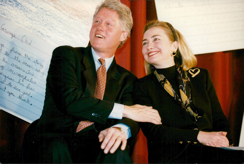 Bill and Hillary Clinton to visit Little Rock's New School - Vintage Photograph