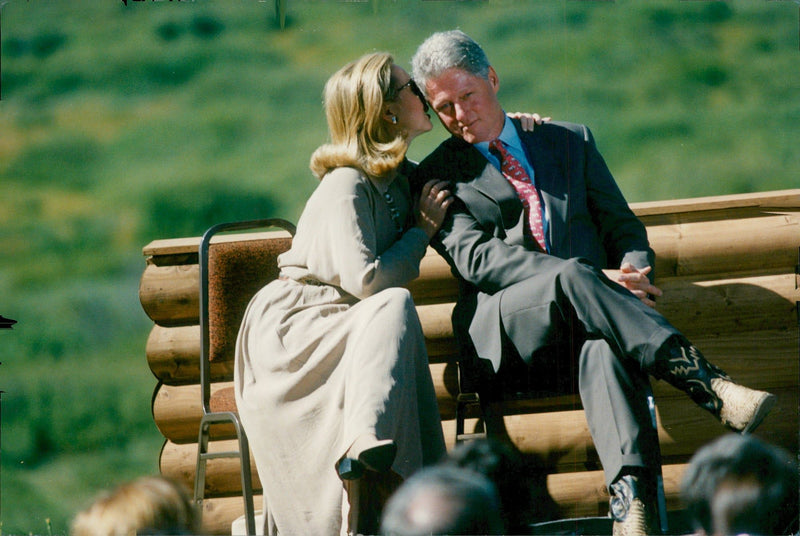 Bill and Hillary Clinton at Grand Teton National Park - Vintage Photograph