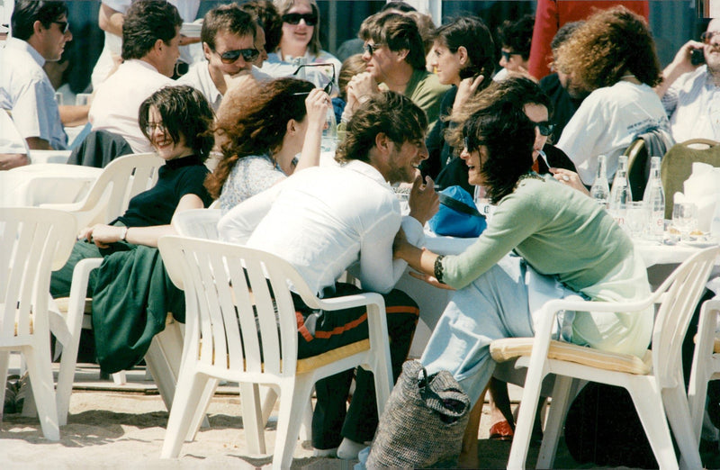 Helene Christensen model with boyfriend Patrick McAvish - Vintage Photograph