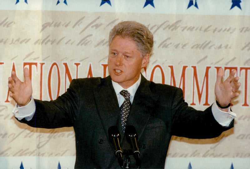 Bill Clinton at a press conference - Vintage Photograph