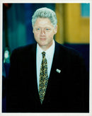 President Bill Clinton holds - Vintage Photograph
