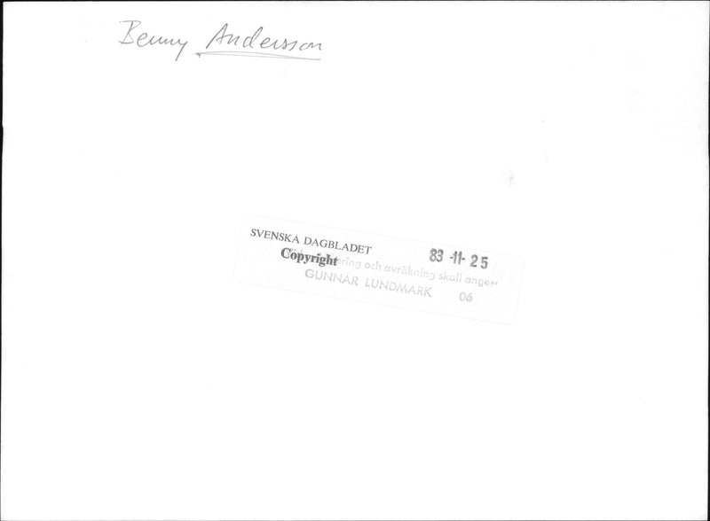 The musician Benny Andersson - Vintage Photograph