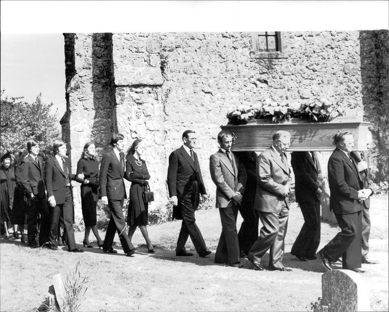 Funeral of Lady Brabourne and her grandson Nicholas Knatchbull - Vintage Photograph
