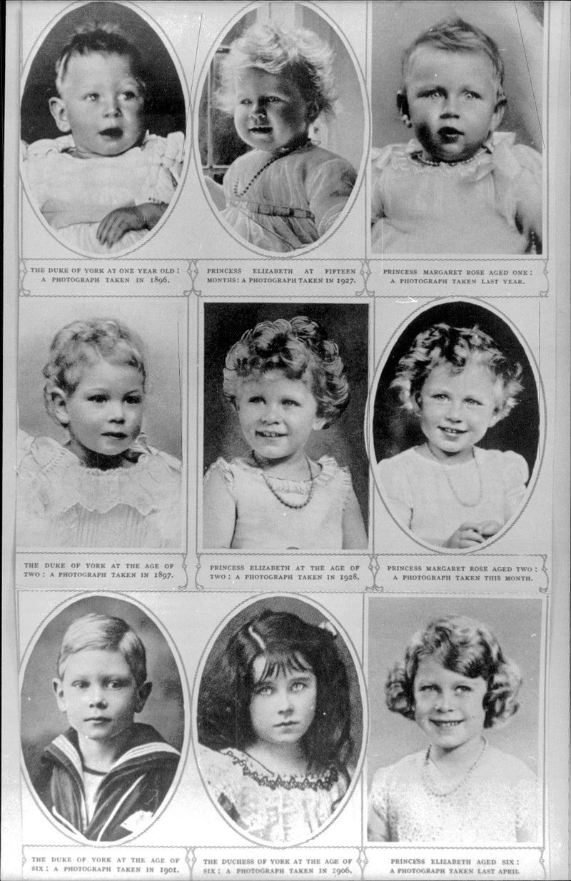 Childhood Images of the English royal house, Princess Margaret Rose Windsor, Queen Elizabeth - Vintage Photograph