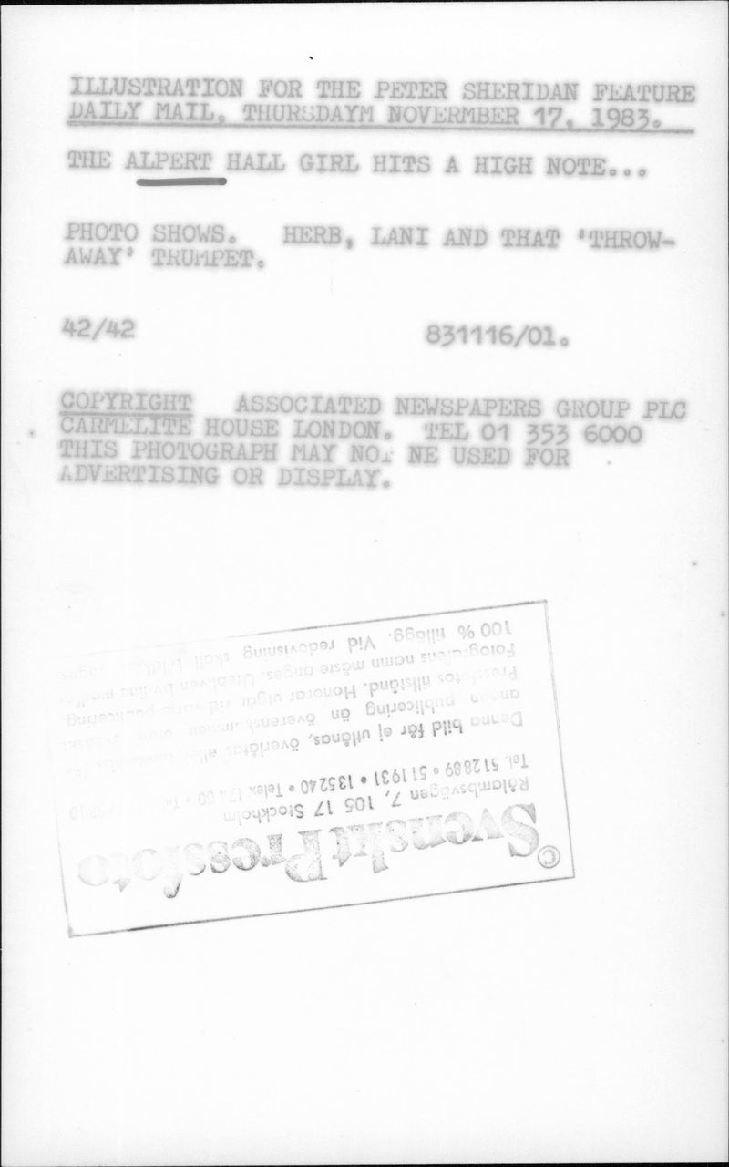 Herbert "Herb" Alpert, a musician with his trumpet - Vintage Photograph