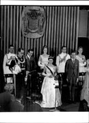 The Princess Margaret represents Queen Elizabeth as she reads the speech during the opening of the first Jamaican Parliament since independence - Vintage Photograph