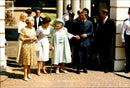 Princess Margaret, Prince Charles and Queen Mother celebrate her 95th birthday - Vintage Photograph
