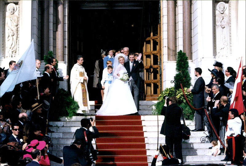 Prince Charles of Bourbon marries his wife Camilla - Vintage Photograph