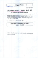 Prince Charles of Bourbon marries his wife Camilla - Vintage Photograph