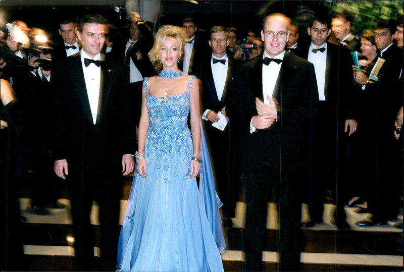 Prince Charles of Bourbon together with his wife Camilla and Prince Albert of Monaco - Vintage Photograph