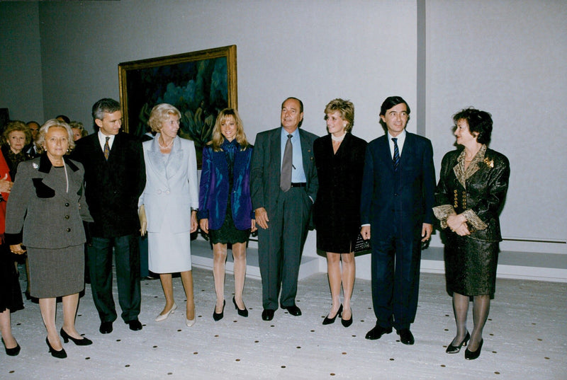 Princess Diana with franska President Chirac - Vintage Photograph