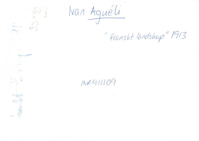 Ivan AguÃ©li painting "French landscape" - Year 1913 - Vintage Photograph