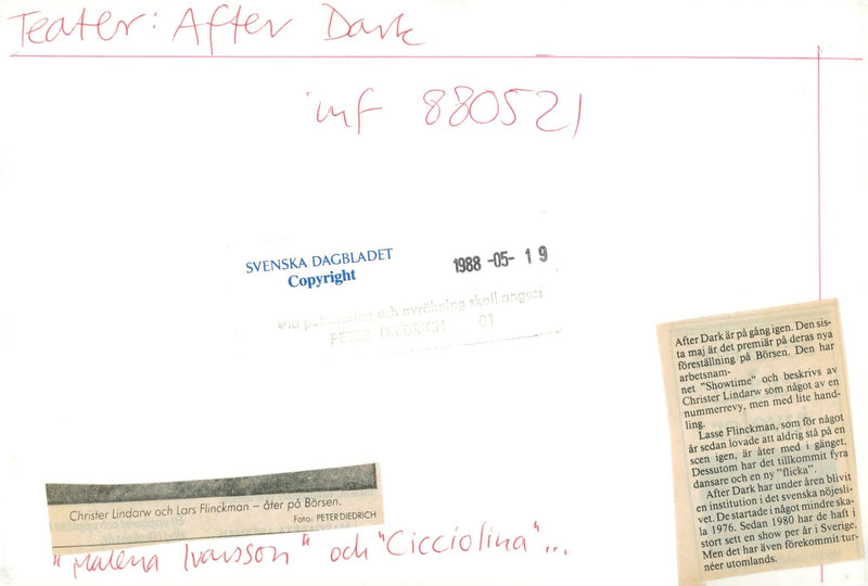 The music group After Dark, Christer Lindarw and Lasse Flinckman - Vintage Photograph