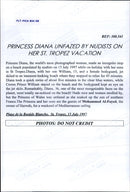 Princess Diana on vacation with his sons Harry and William - Vintage Photograph