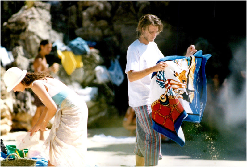 Emanuele Filiberto on holiday with his fiancee Alejandra di Andia - Vintage Photograph