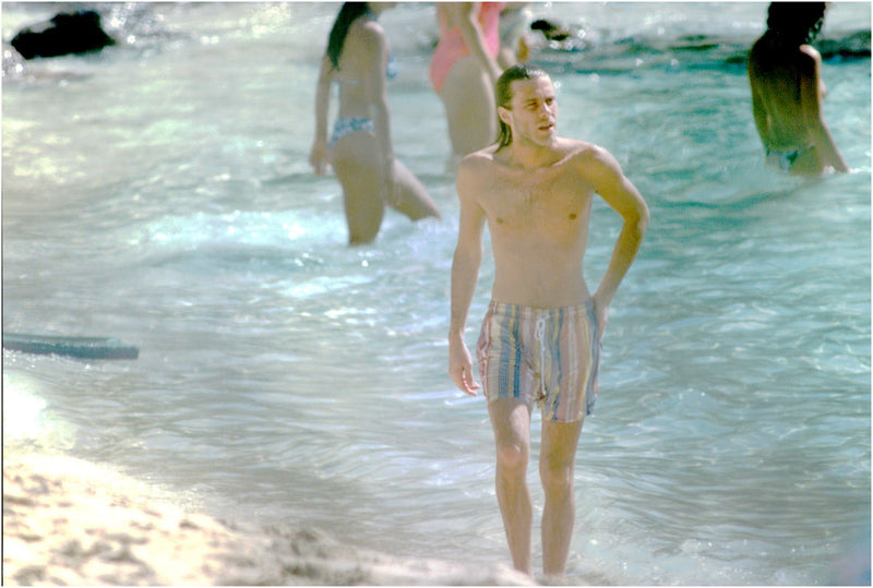 Emanuele Filiberto take a dip in the sea - Vintage Photograph