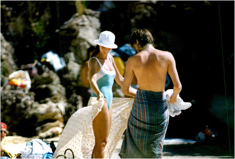 Emanuele Filiberto on holiday with his fiancee Alejandra di Andia - Vintage Photograph