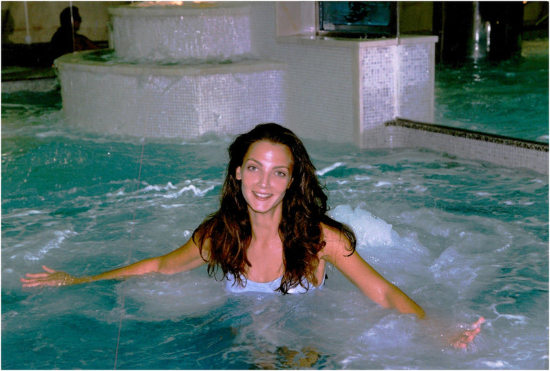 Emanuele Filiberto fiancee Alejandra di Andia take a dip in the hot tub - Vintage Photograph